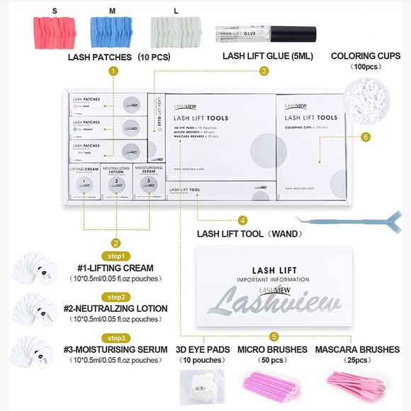 Lashview Lash Lift Professional Eye Lash Kit - Picture 11 of 16